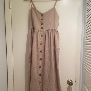 Cute summer beige midi dress